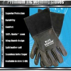 Alternative view of Wholesale 😍 Blue Demon Premium Tig Welding Gloves Goatskin Black X-Large 🥰