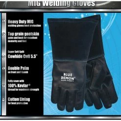 Alternative view of Wholesale 🌟 Blue Demon Premium Mig Welding Gloves Black X-Large ⭐