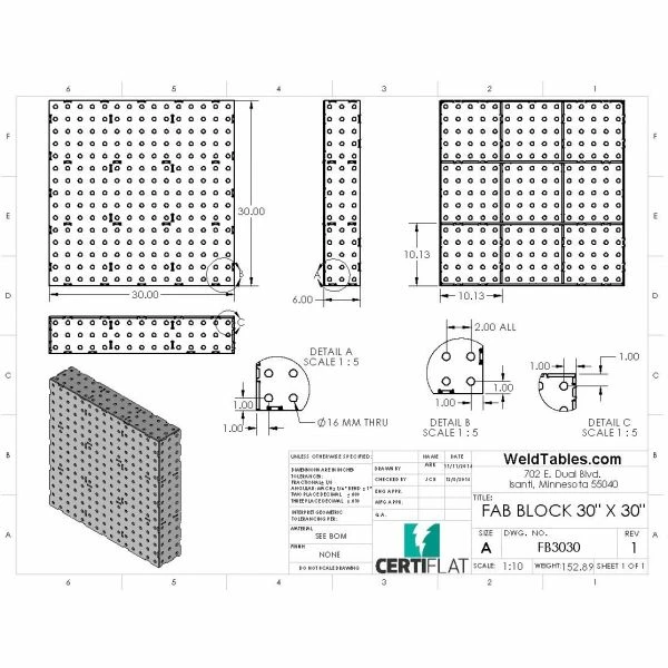 Best deal 🤩 CertiFlat 30 InchX30 Inch FabBlock Welding Table ⭐ 5 Best deal 🤩 CertiFlat 30 InchX30 Inch FabBlock Welding Table ⭐ - Image 3