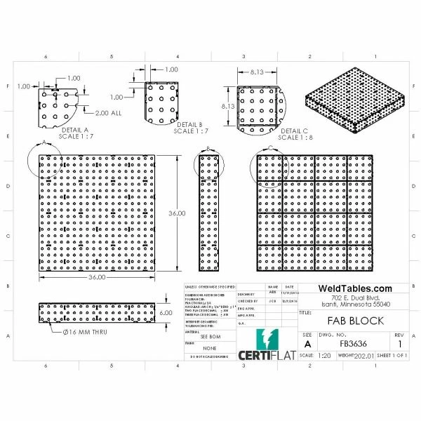 Best Sale ๐ CertiFlat 36 InchX36 Inch FabBlock Welding Table ๐ 4 Best Sale ๐ CertiFlat 36 InchX36 Inch FabBlock Welding Table ๐ - Image 2